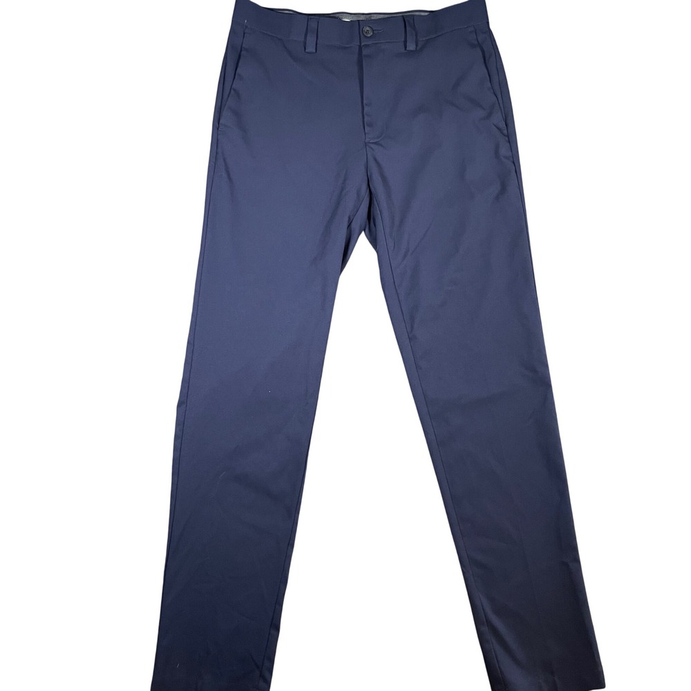 Haggar Cool Right Performance Flex Straight Fit Pants Blue 34x34 Golf Office